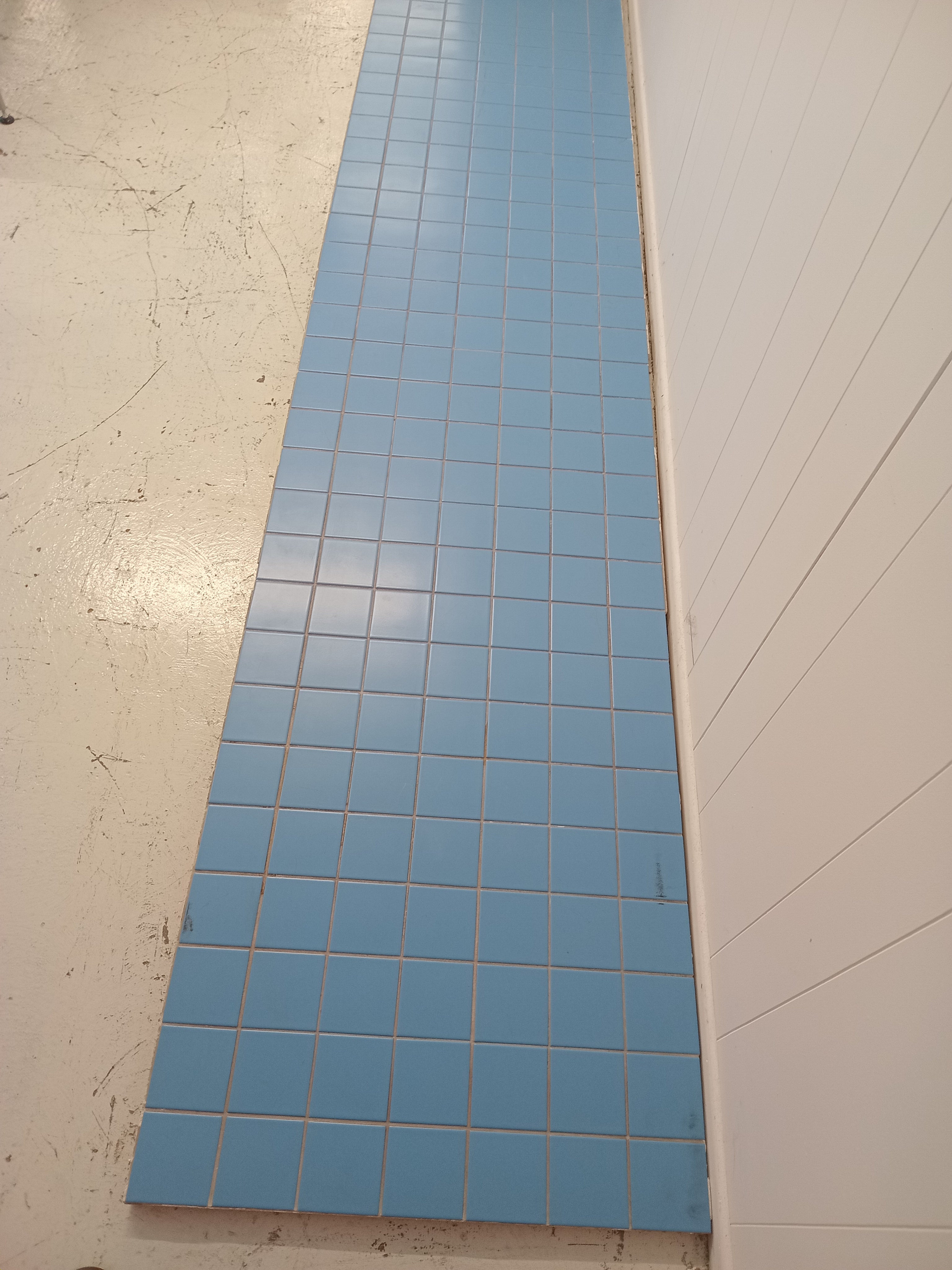Blue tile table top