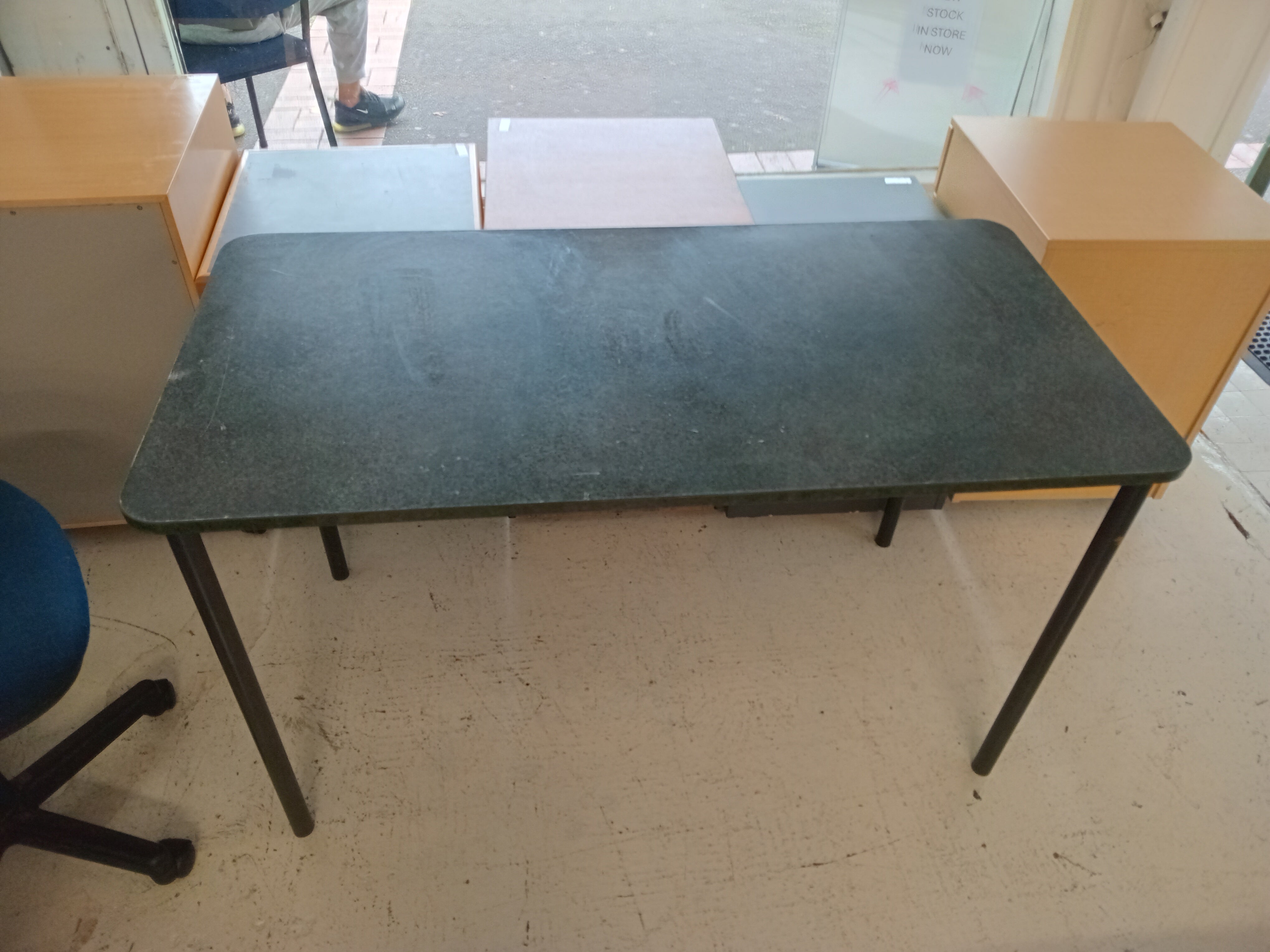 Jade coloured straight table
