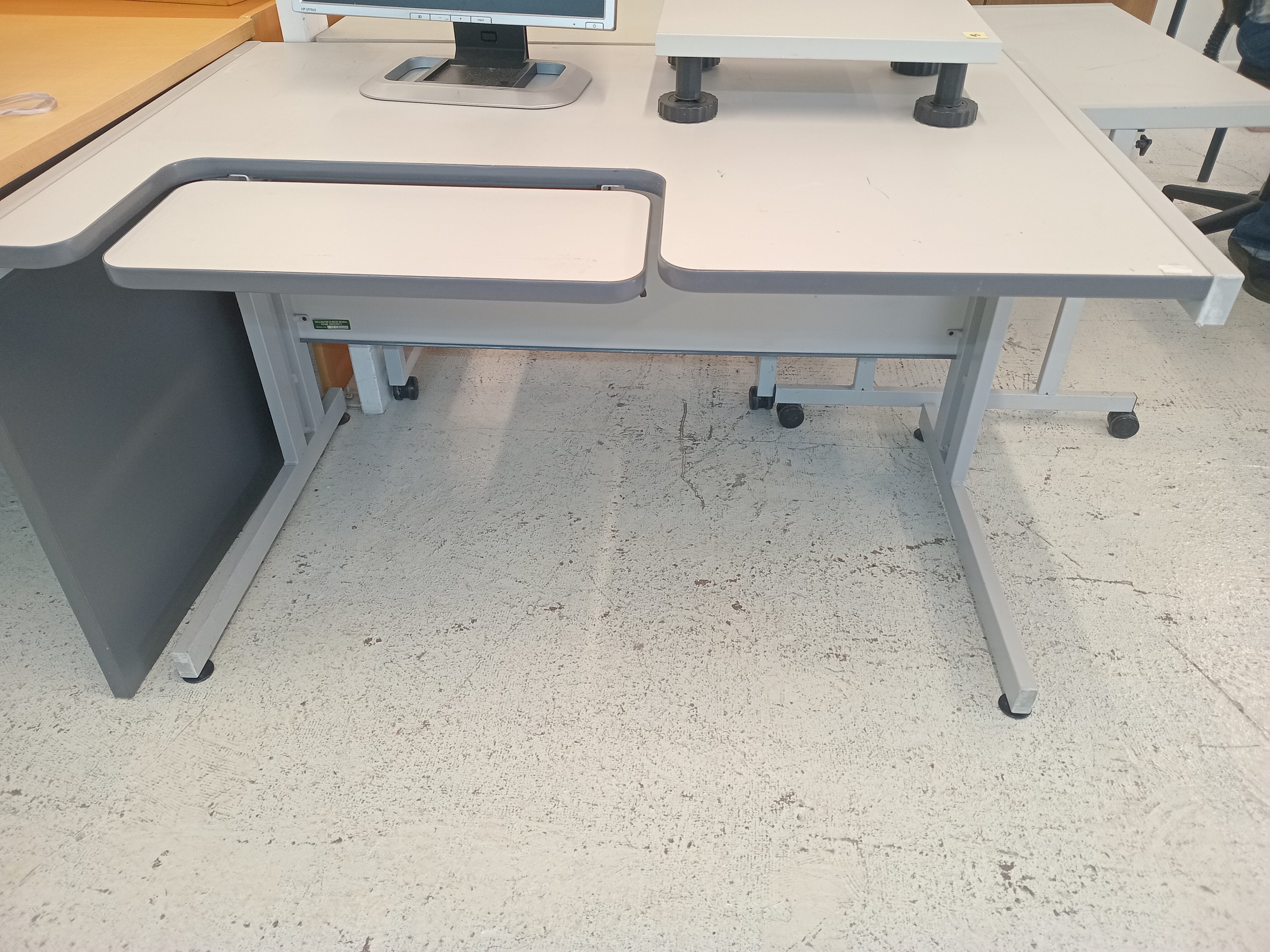 Grey computer table